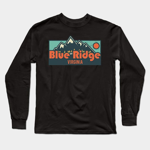 Blue Ridge national park camping. Perfect present for mother dad father friend him or her Long Sleeve T-Shirt by SerenityByAlex